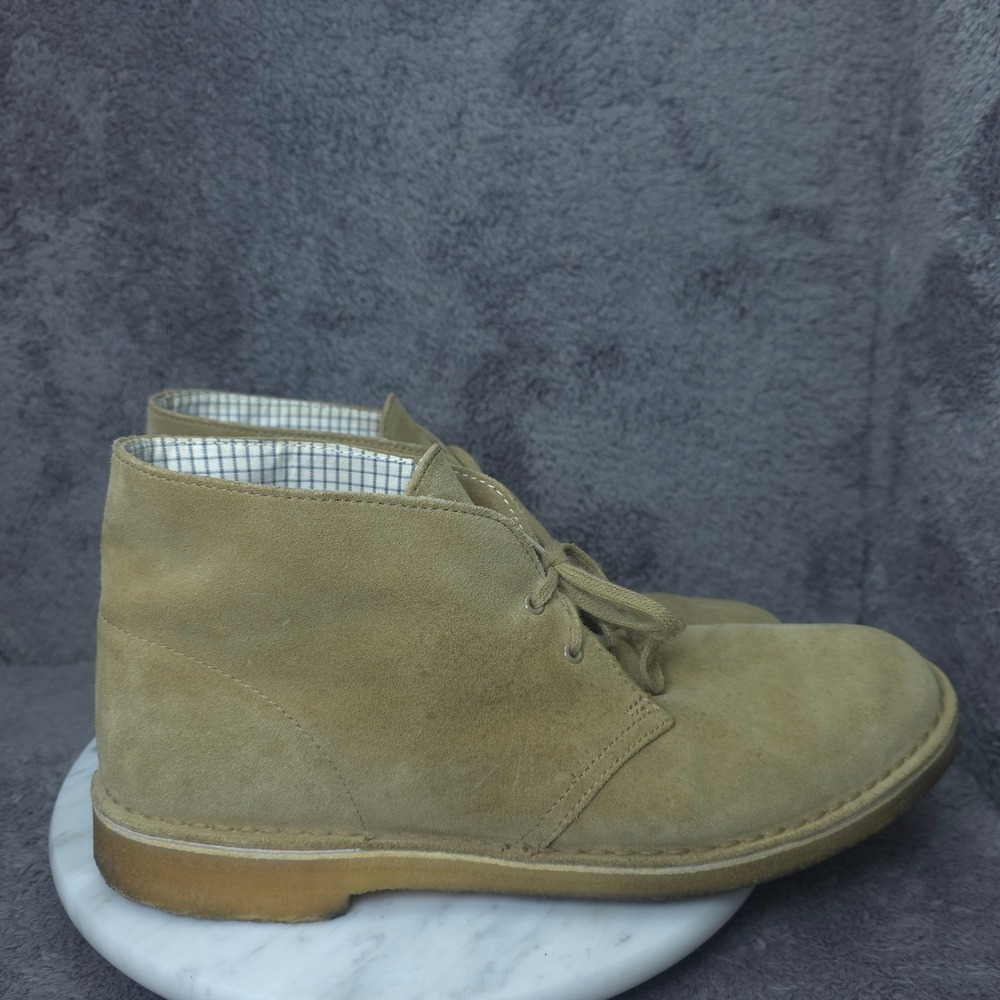 Clarks Desert Boots Mens 11.5 Tan Suede Crepe Sole Chukka 261100587105